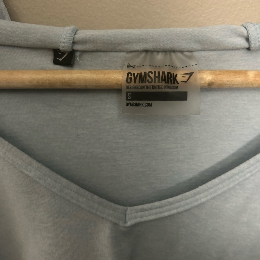 Gymshark Light Blue Cropped Hoodie Top - Picture 2 of 6